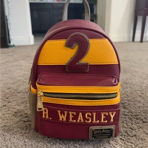 Loungefly Harry Potter Maroon and Yellow Backpack